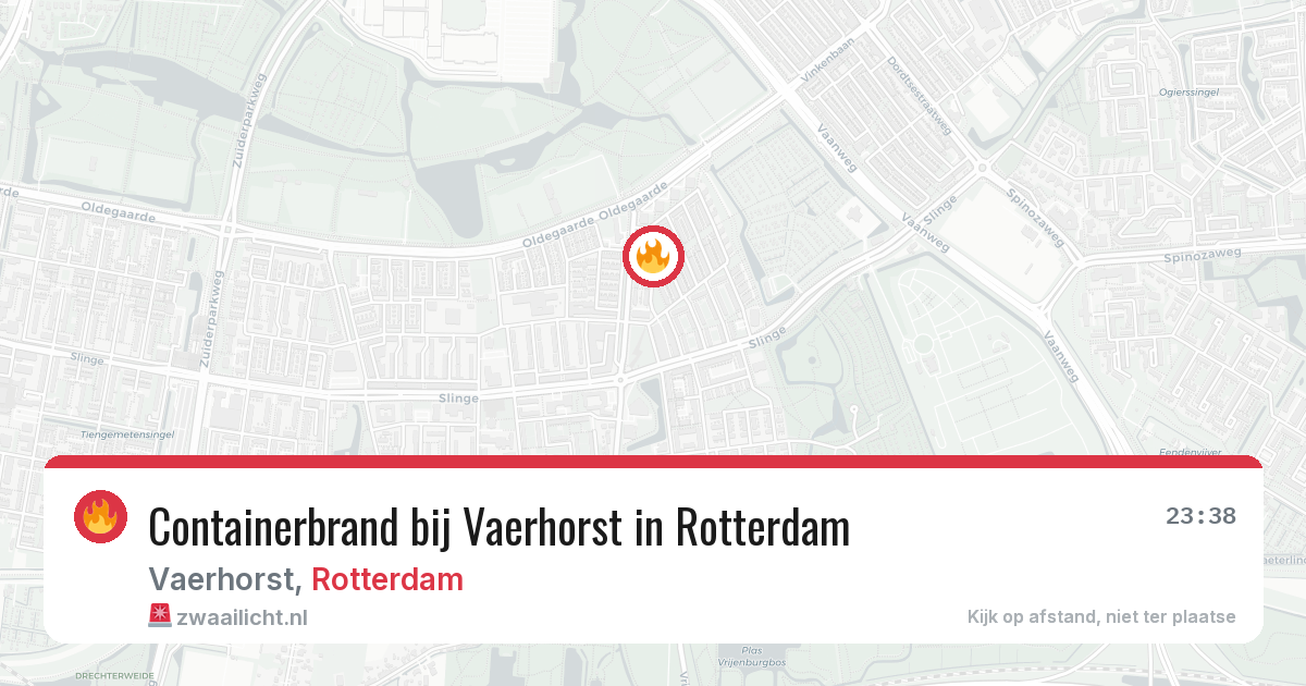 Containerbrand bij Vaerhorst in Rotterdam — 23 jul 2026