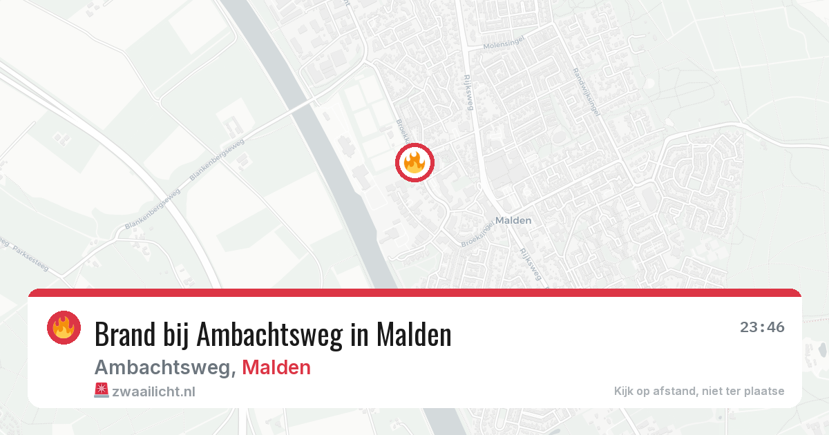 Brand bij Ambachtsweg in Malden — 20 mei 2026