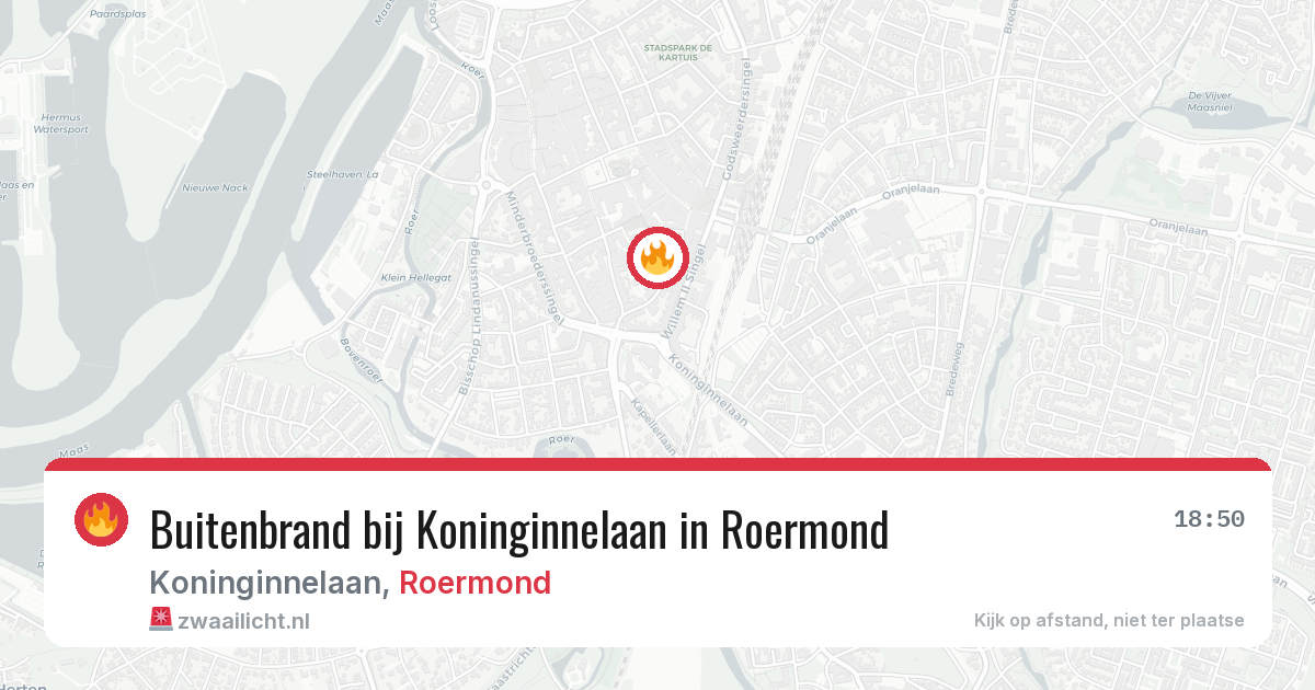 Buitenbrand bij Koninginnelaan in Roermond — 10 jul 2026