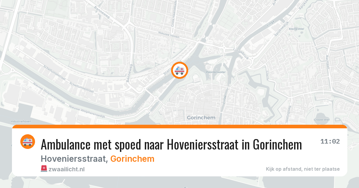 Ambulance met spoed naar Hoveniersstraat in Gorinchem — 12 aug 2026