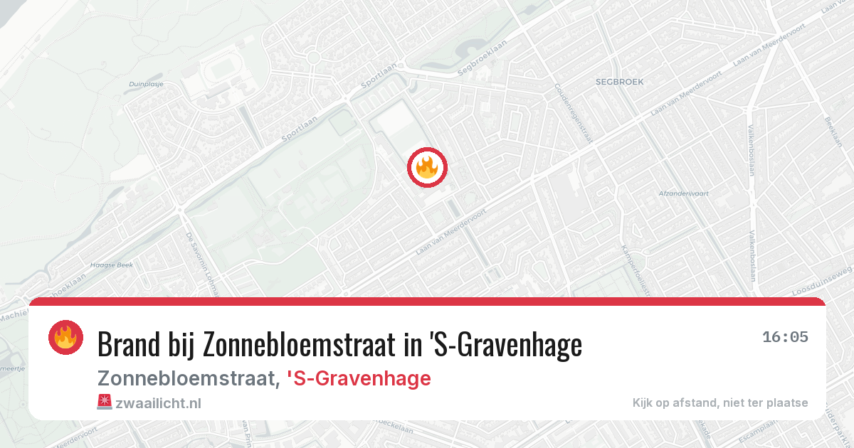 Brand bij Zonnebloemstraat in 'S-Gravenhage — 19 jun 2026