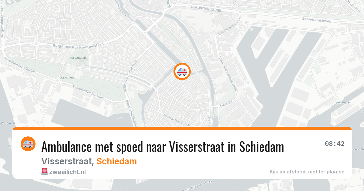 Ambulance met spoed naar Visserstraat in Schiedam — 12 aug 2026