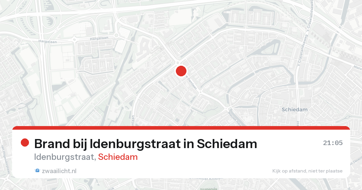 Brand bij Idenburgstraat in Schiedam — 24 aug 2026