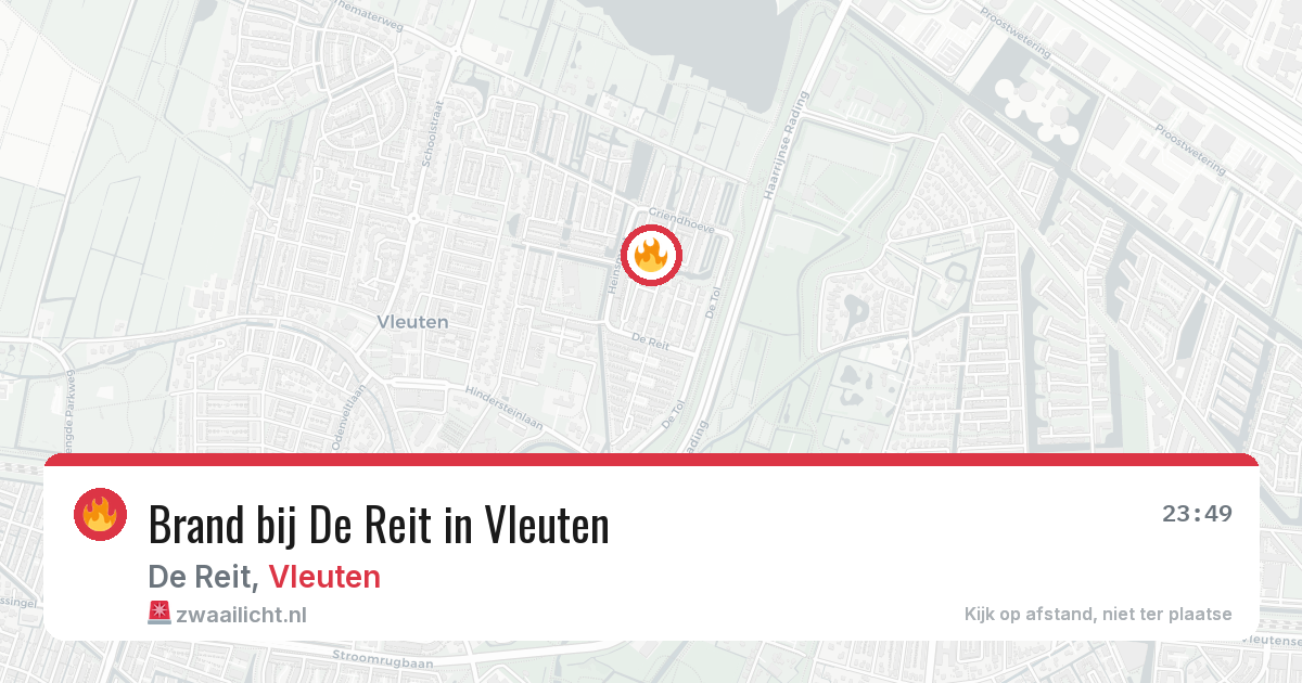 Brand bij De Reit in Vleuten — 22 mei 2026