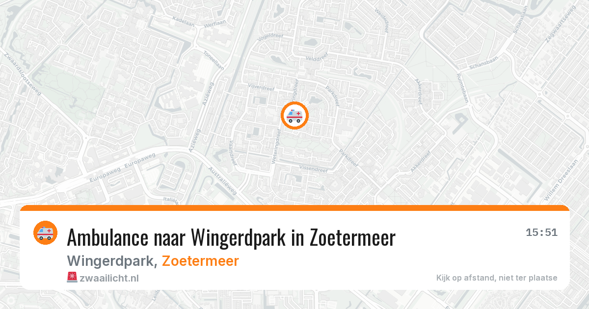 Ambulance naar Wingerdpark in Zoetermeer — 14 aug 2026