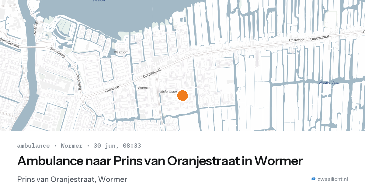 Ambulance naar Prins van Oranjestraat in Wormer — 30 jun 2026