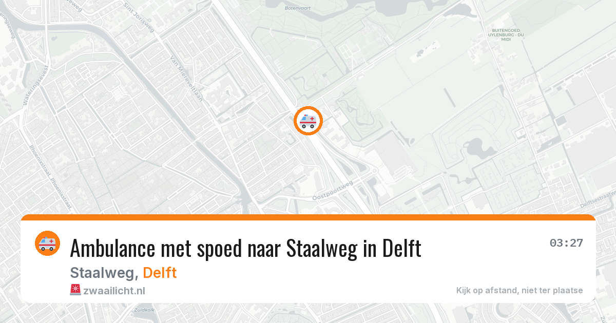 Ambulance met spoed naar Staalweg in Delft — 6 aug 2026