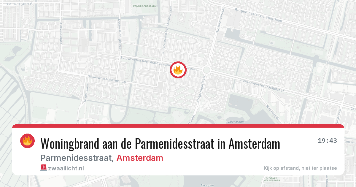 Woningbrand aan de Parmenidesstraat in Amsterdam — 13 mrt 2026