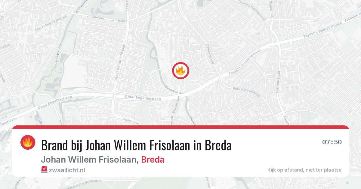 Brand bij Johan Willem Frisolaan in Breda — 25 jun 2026