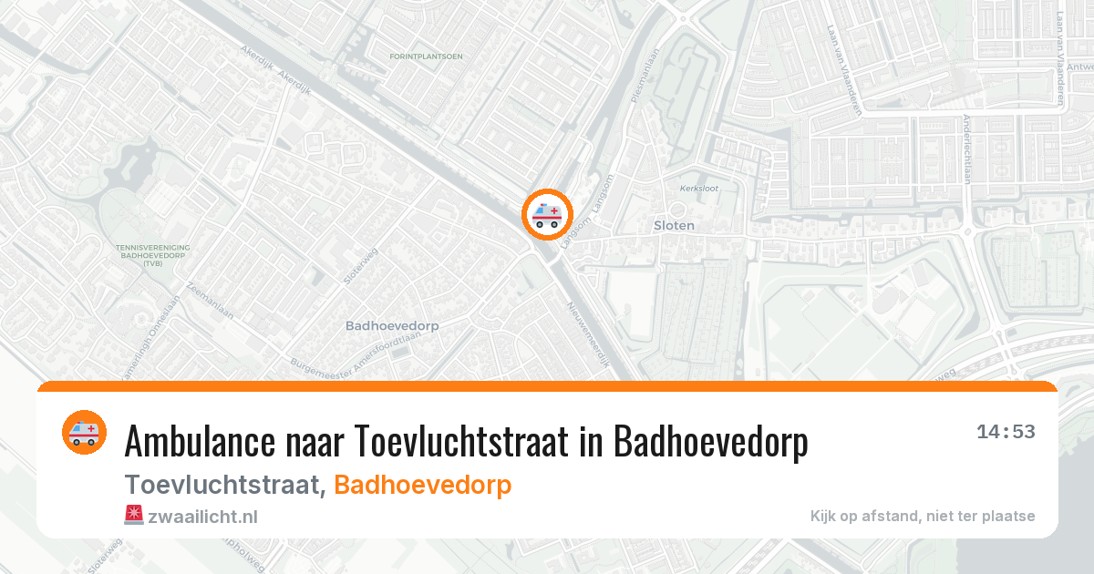 Ambulance naar Toevluchtstraat in Badhoevedorp — 8 feb 2026
