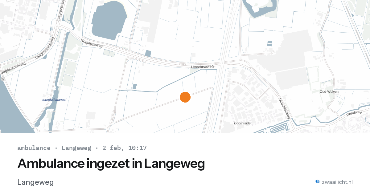 Ambulance ingezet in Langeweg — 2 feb 2026 | 🚨 Zwaailicht.nl