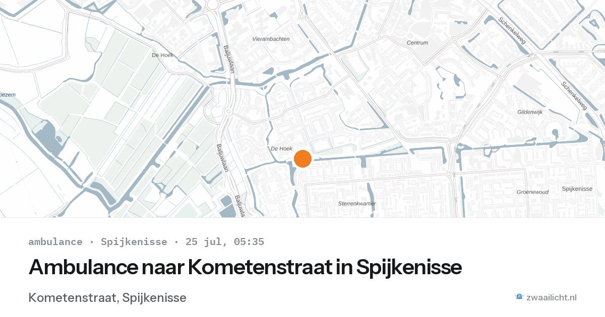 Ambulance naar Kometenstraat in Spijkenisse — 25 jul 2026