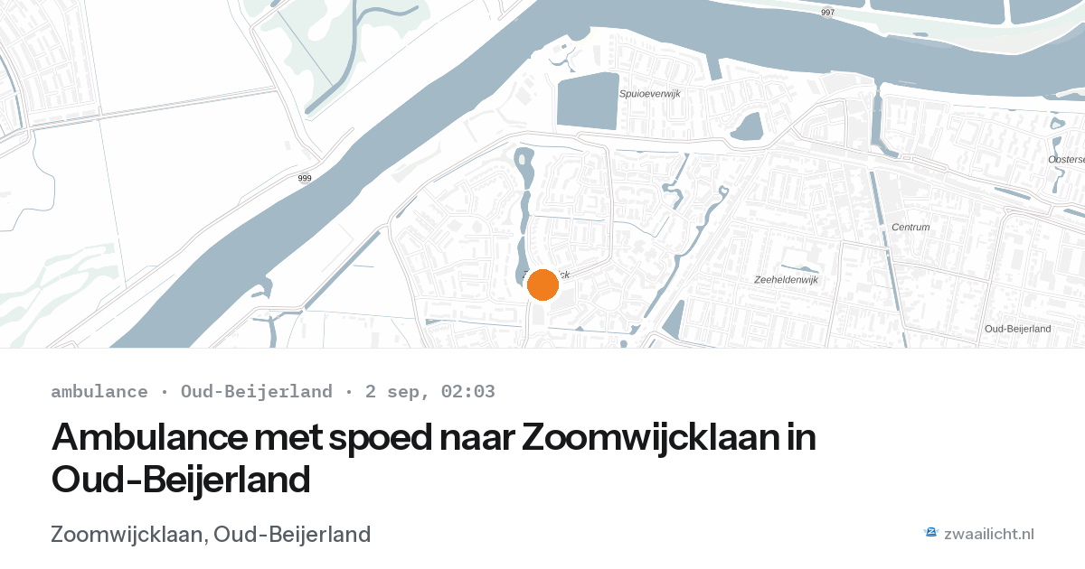 Ambulance met spoed naar Zoomwijcklaan in Oud-Beijerland — 2 sep 2026