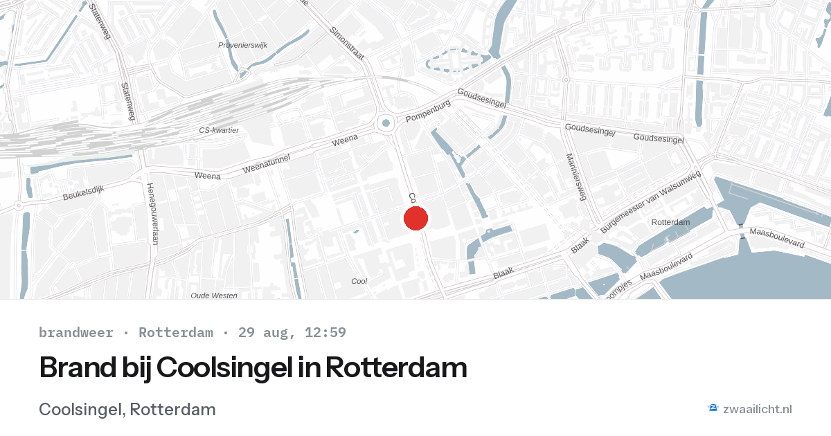 Brand bij Coolsingel in Rotterdam — 29 aug 2026