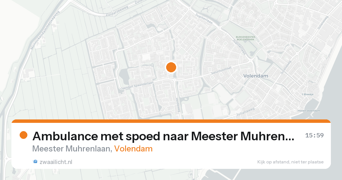 Ambulance met spoed naar Meester Muhrenlaan in Volendam — 22 aug 2026