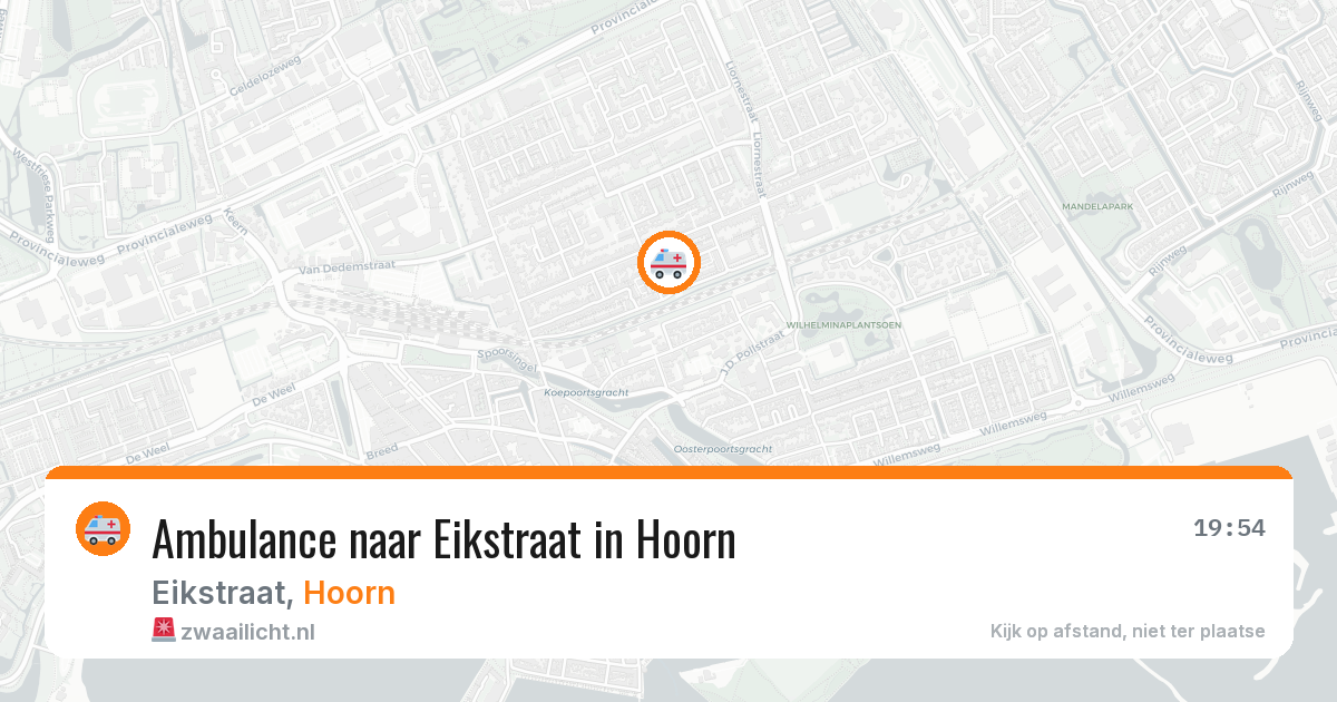 Ambulance naar Eikstraat in Hoorn — 20 jun 2026