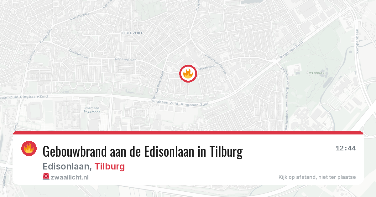 Gebouwbrand aan de Edisonlaan in Tilburg — 3 jul 2026