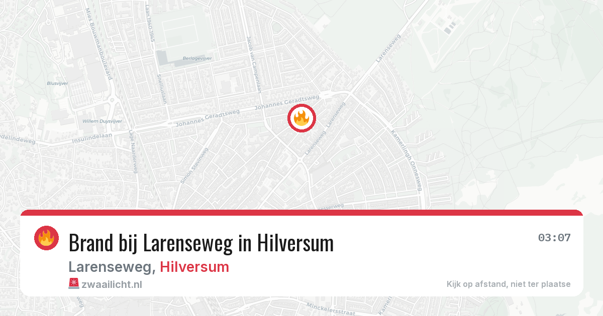 Brand bij Larenseweg in Hilversum — 30 jun 2026