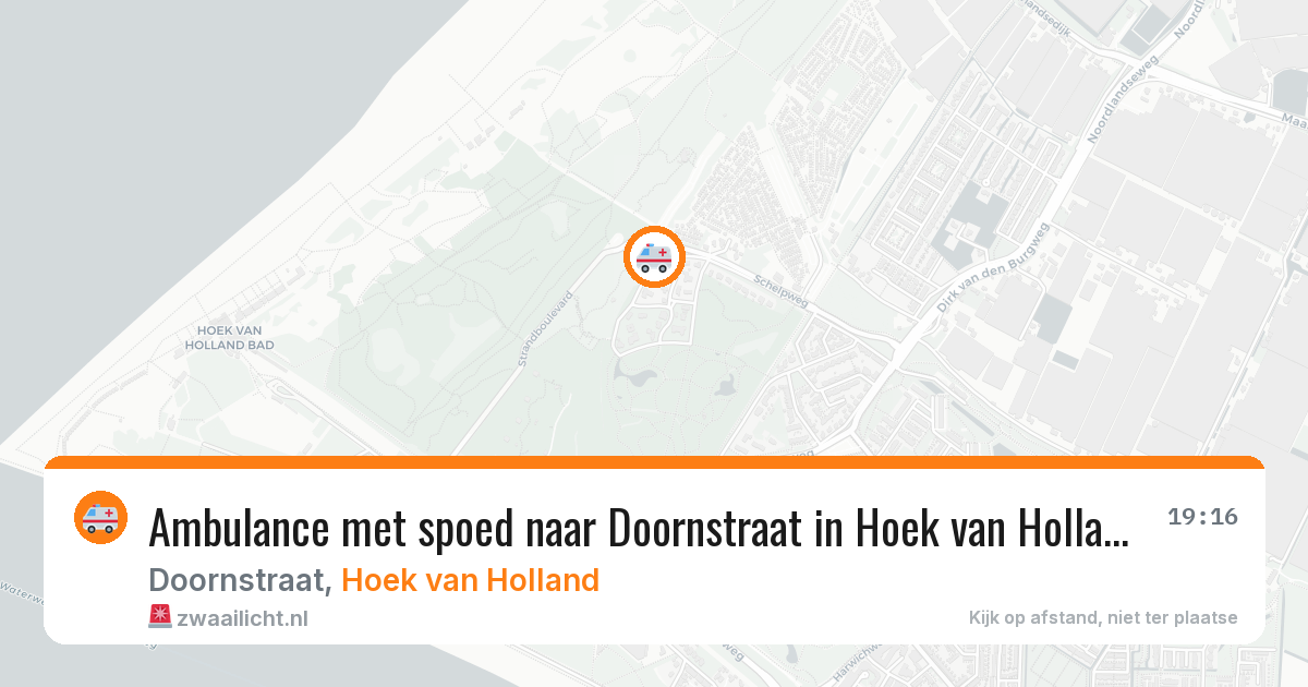Ambulance met spoed naar Doornstraat in Hoek van Holland — 25 apr 2026