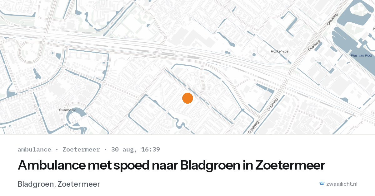 Ambulance met spoed naar Bladgroen in Zoetermeer — 30 aug 2026