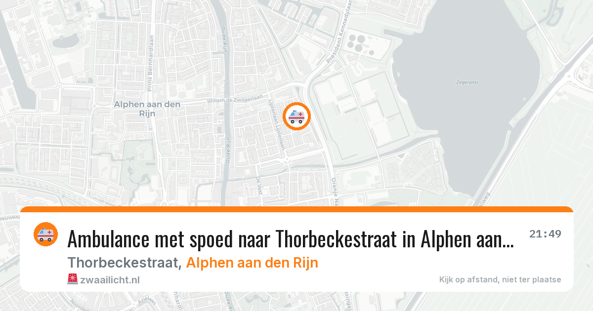 Ambulance met spoed naar Thorbeckestraat in Alphen aan den Rijn — 13 aug 2026
