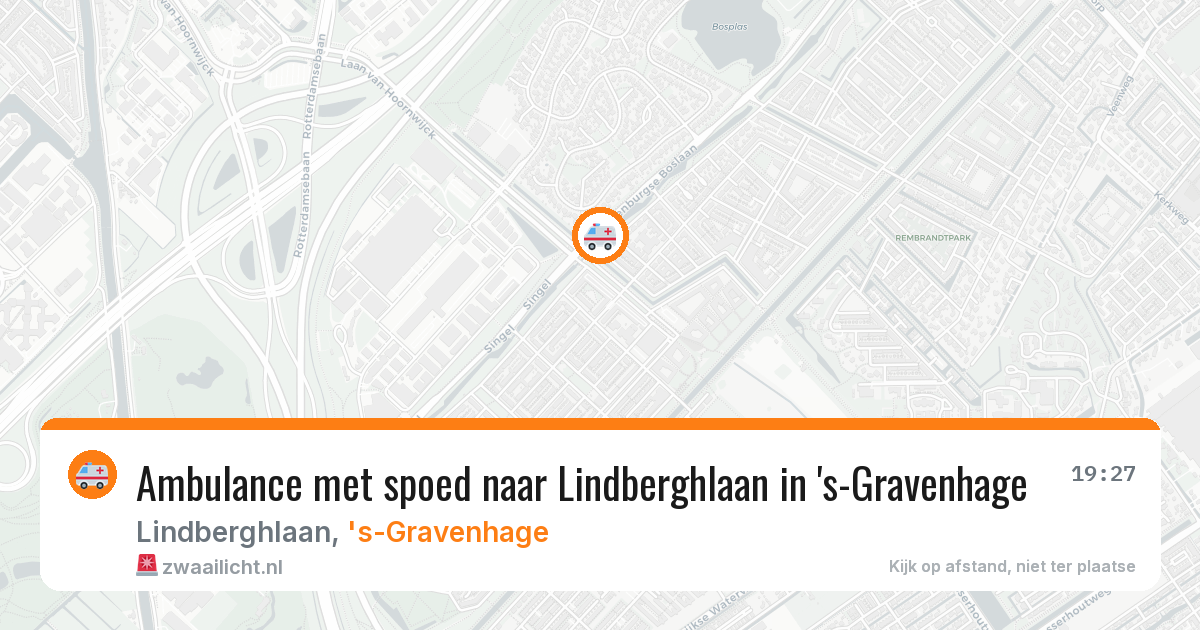 Ambulance met spoed naar Lindberghlaan in 's-Gravenhage — 10 jun 2026