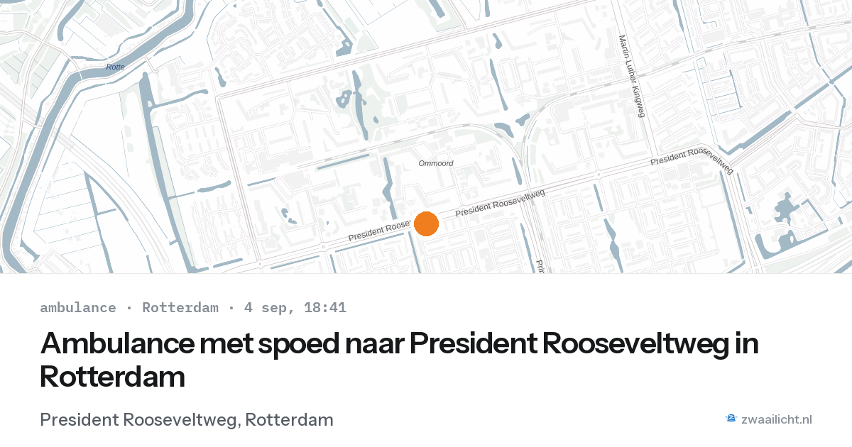 Ambulance met spoed naar President Rooseveltweg in Rotterdam — 4 sep 2026