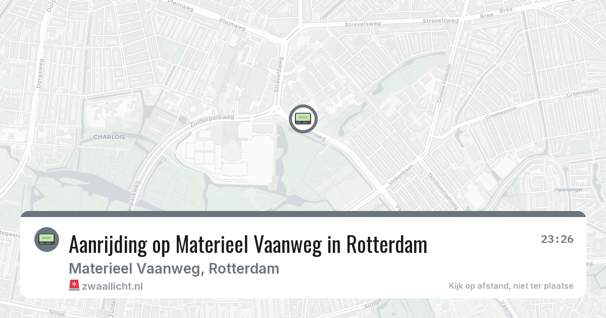 Aanrijding op Materieel Vaanweg in Rotterdam — 29 jan 2026