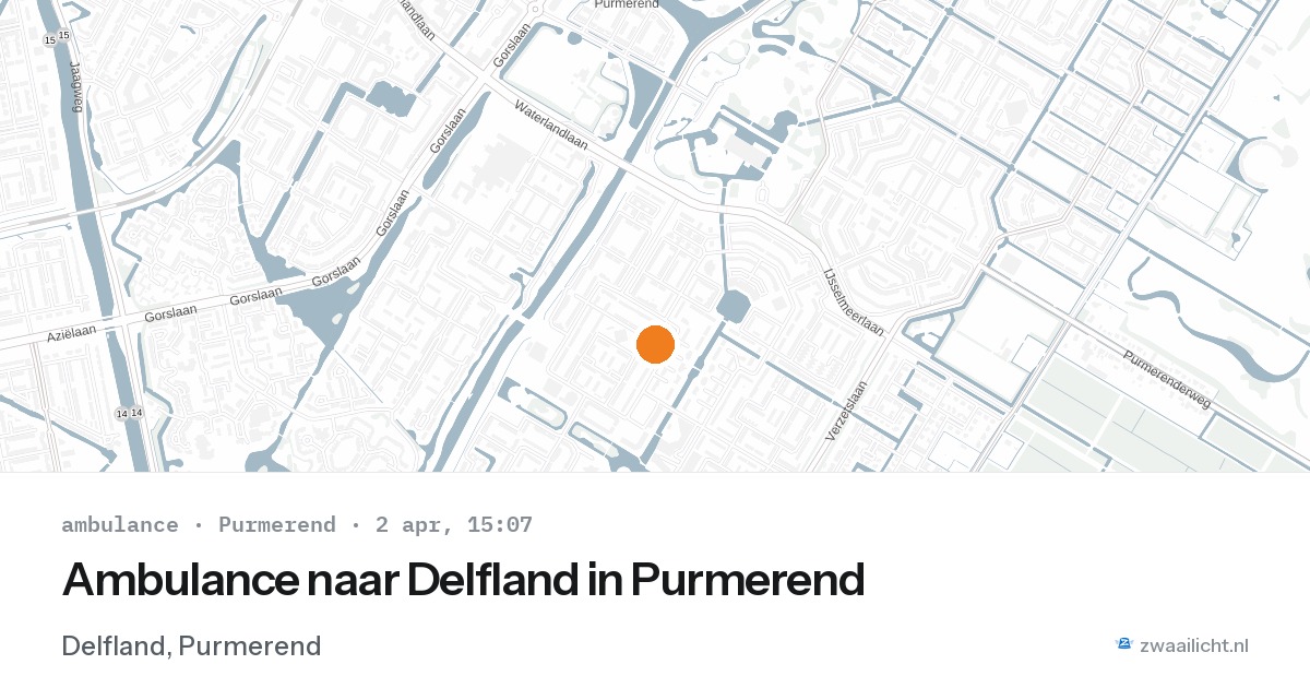 Ambulance naar Delfland in Purmerend — 2 apr 2026