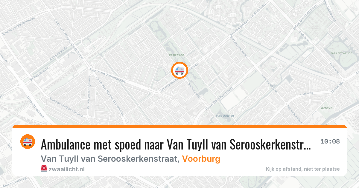 Ambulance met spoed naar Van Tuyll van Serooskerkenstraat in Voorburg — 19 mrt 2026
