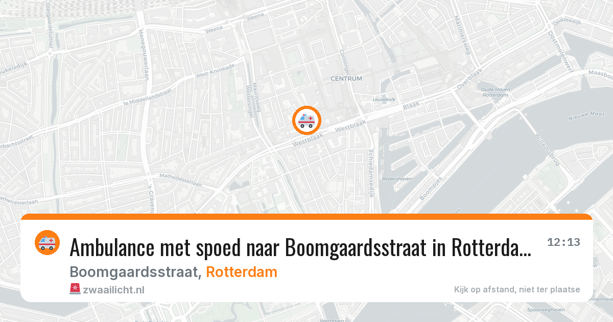 Ambulance met spoed naar Boomgaardsstraat in Rotterdam — 13 jun 2026