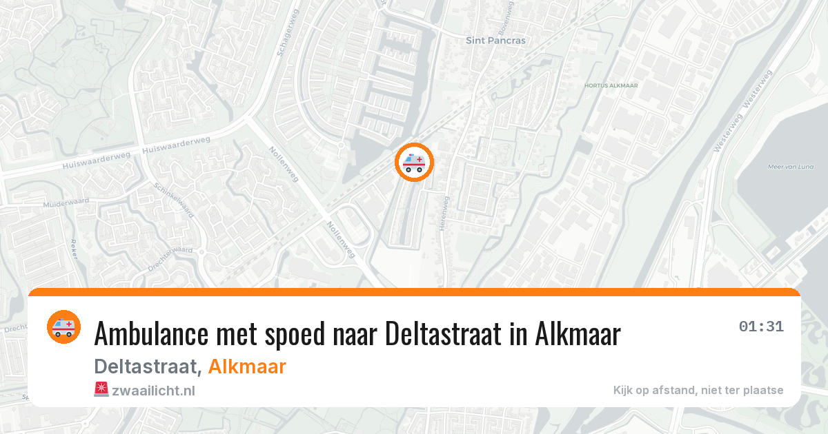 Ambulance met spoed naar Deltastraat in Alkmaar — 31 jul 2026