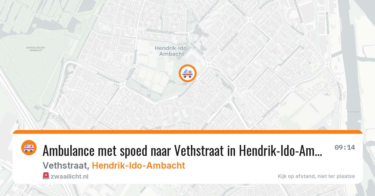 Ambulance met spoed naar Vethstraat in Hendrik-Ido-Ambacht — 25 mei 2026