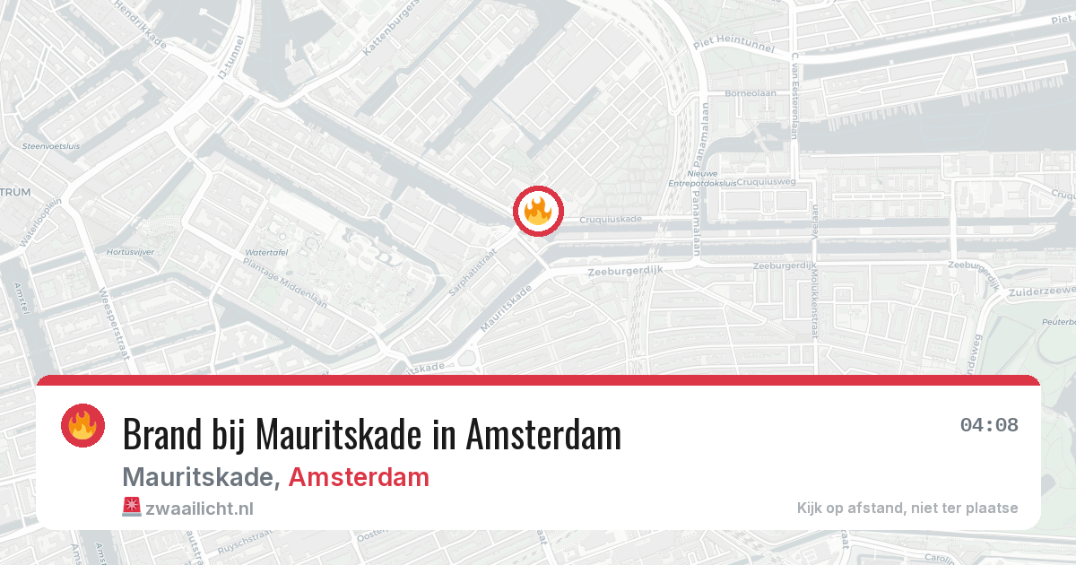 Brand bij Mauritskade in Amsterdam — 8 jul 2026