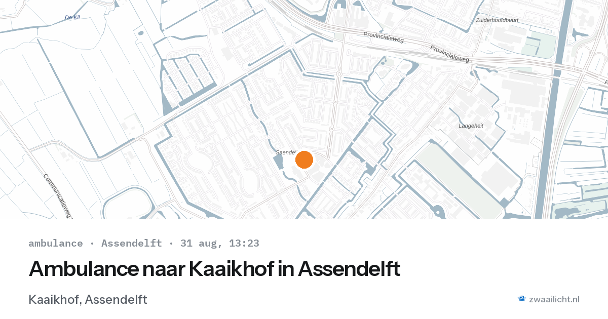 Ambulance naar Kaaikhof in Assendelft — 31 aug 2026