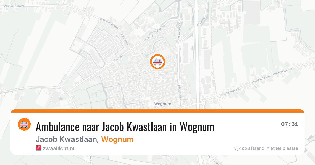 Ambulance naar Jacob Kwastlaan in Wognum — 27 jul 2026