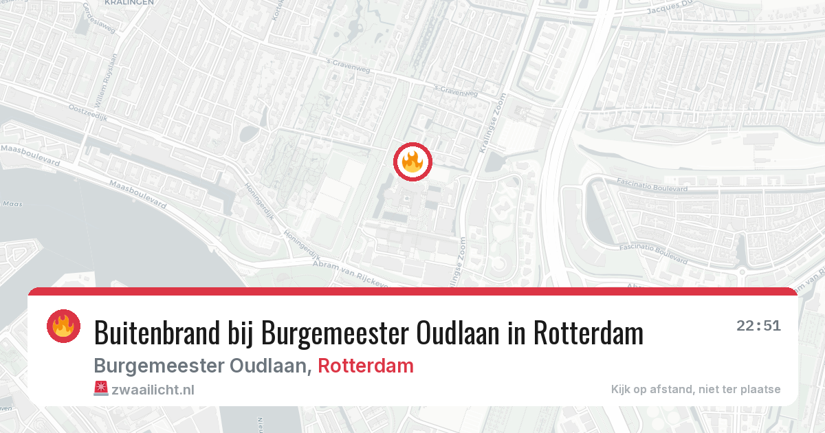 Buitenbrand bij Burgemeester Oudlaan in Rotterdam — 15 jul 2026