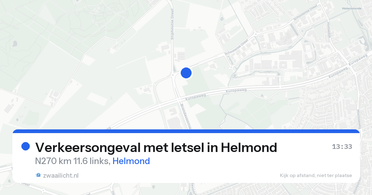 Verkeersongeval met letsel in Helmond — 22 aug 2026
