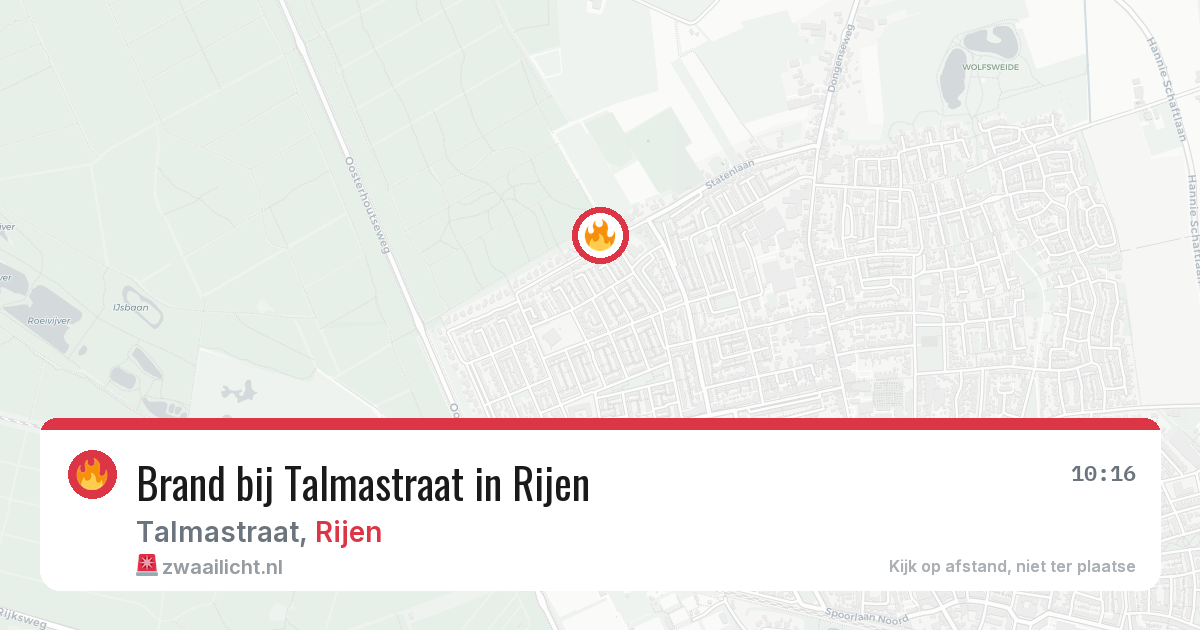 Brand bij Talmastraat in Rijen — 7 jul 2026