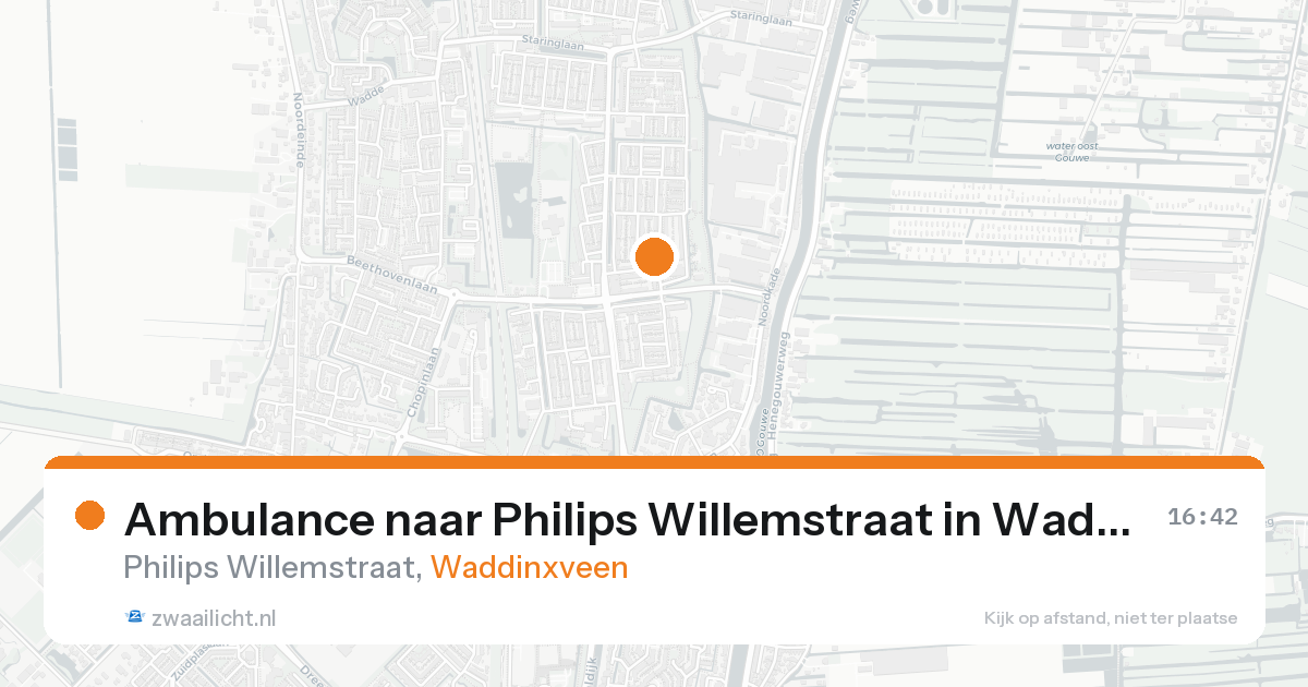 Ambulance naar Philips Willemstraat in Waddinxveen — 16 aug 2026