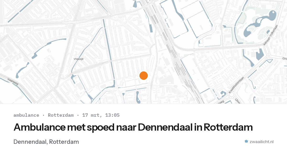 Ambulance met spoed naar Dennendaal in Rotterdam — 17 mrt 2026