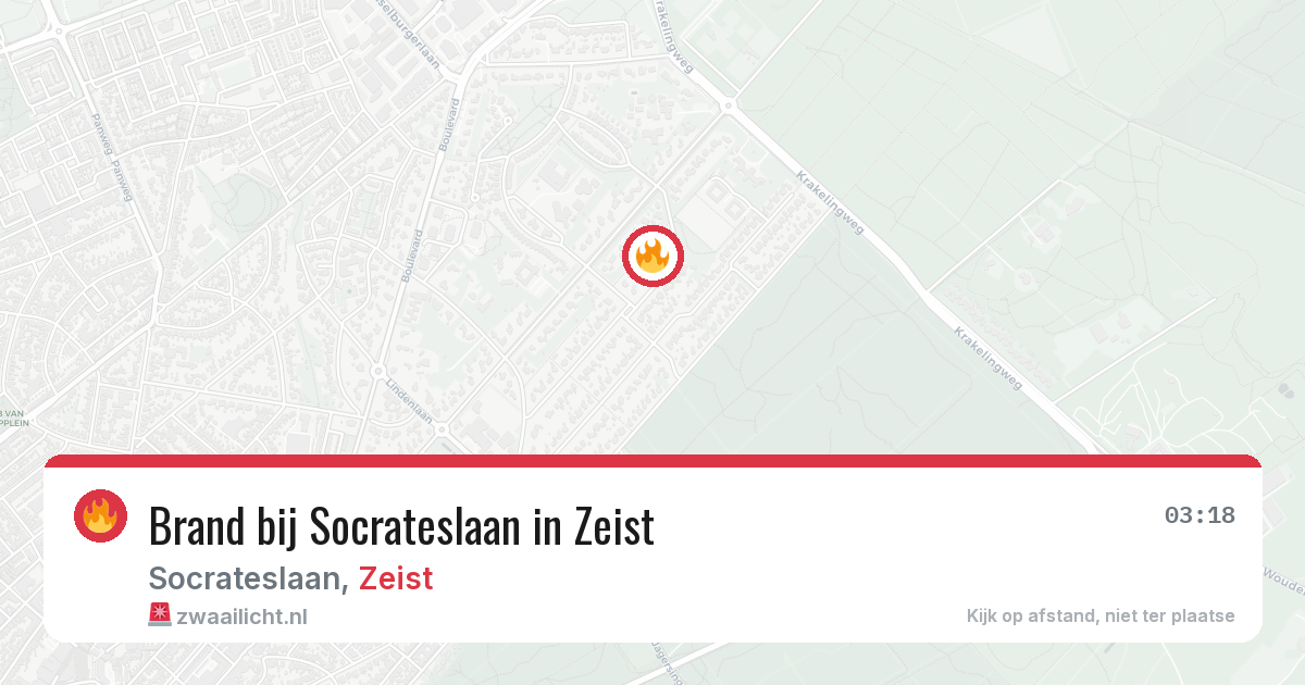 Brand bij Socrateslaan in Zeist — 21 jun 2026