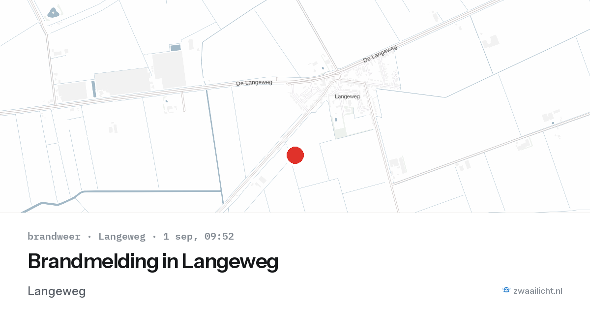 Brandmelding in Langeweg — 1 sep 2026