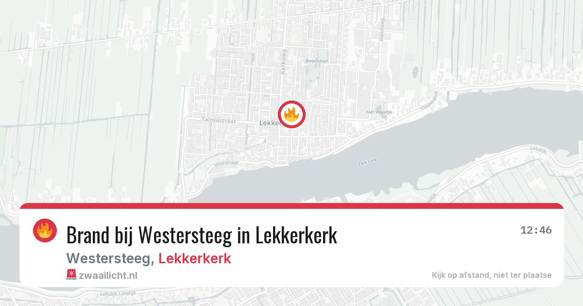 Brand bij Westersteeg in Lekkerkerk — 16 feb 2026