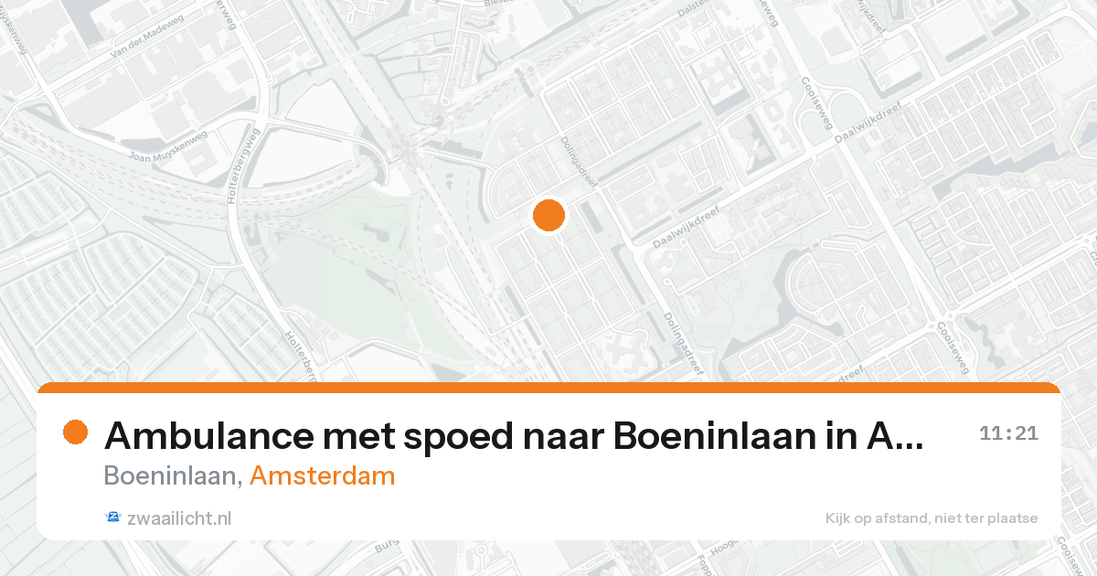 Ambulance met spoed naar Boeninlaan in Amsterdam — 25 aug 2026