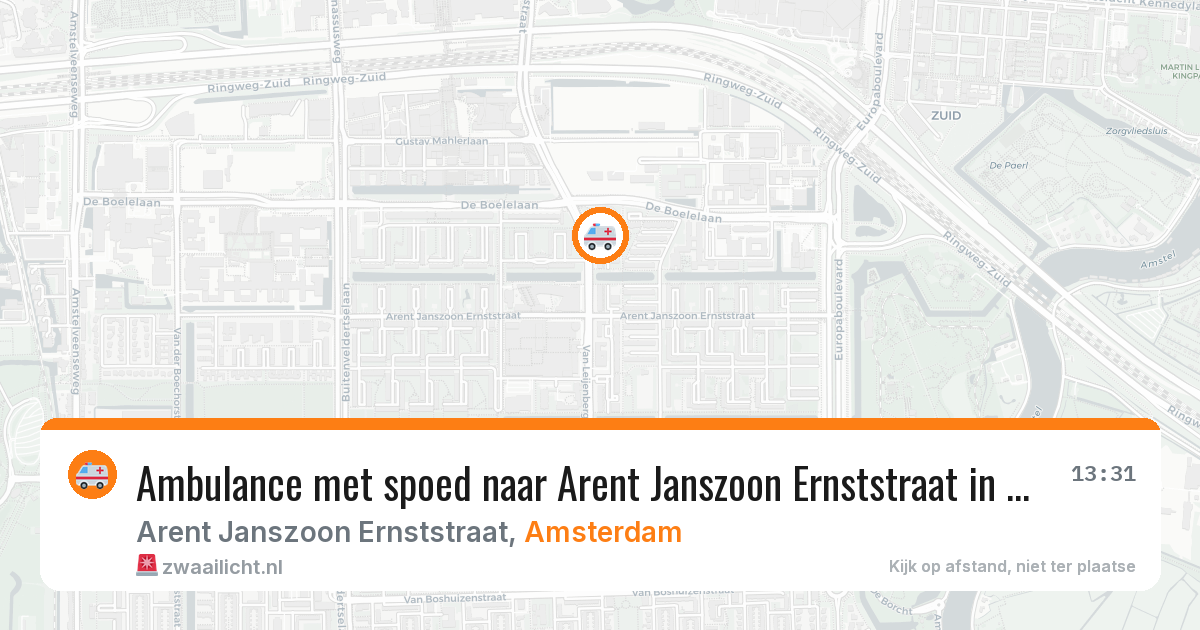 Ambulance met spoed naar Arent Janszoon Ernststraat in Amsterdam — 18 jul 2026