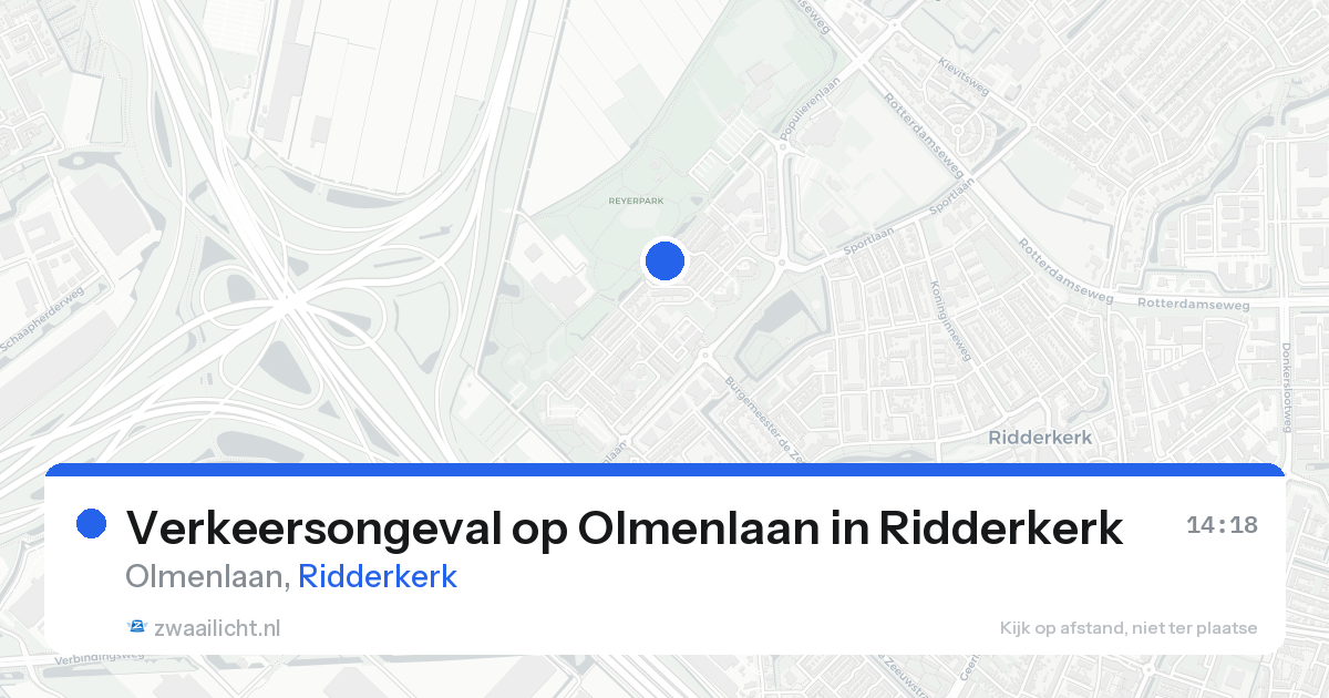 Verkeersongeval op Olmenlaan in Ridderkerk — 10 mrt 2026