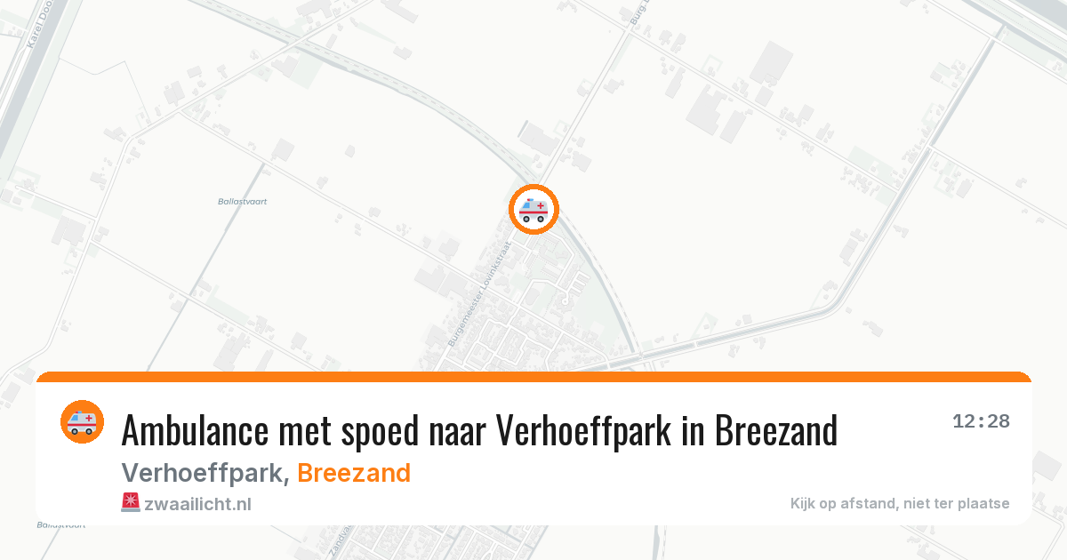 Ambulance met spoed naar Verhoeffpark in Breezand — 2 aug 2026