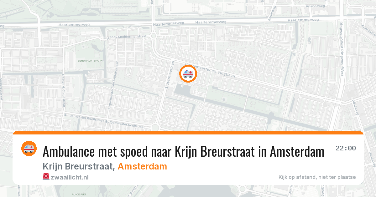 Ambulance met spoed naar Krijn Breurstraat in Amsterdam — 15 jun 2026