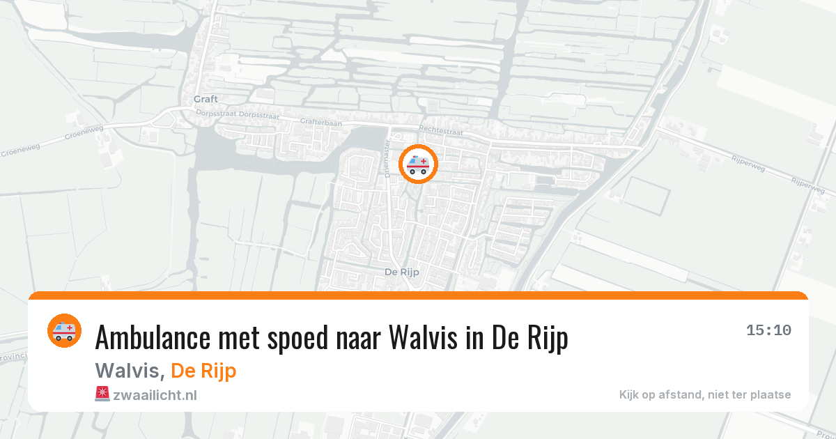 Ambulance met spoed naar Walvis in De Rijp — 10 aug 2026